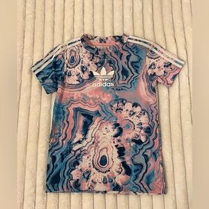 Adidas Kids' Blue and Pink Swirl Tee